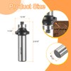 sourcing map Roundover Router Bit 1/2" Shank 3/8" Cut Diameter