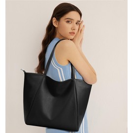 KALIDI Large Tote Bags for Women Ladies Top Handle Handbags PU Leather with Zipper for work,shopping,school,travel