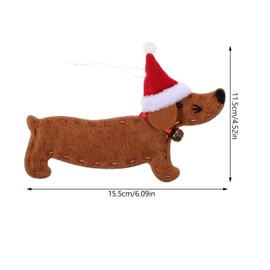 Cabilock Pack of 4 Christmas Tree Pendants Dog: Hanging Dachshund Ornaments Funny Dachshund Animal Pendant for Car Interior Decoration at Home Holiday Party