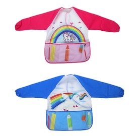 Wasise Toddler Painting Apron - Kids Painting Apron, Aprons for Cooking, Waterproof Aprons, Toddler Arts and Crafts, Baking, Smock, Paint for Kids 3-5, Child Artist, Clothes with Sleeves