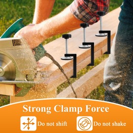 Milkary 8Pcs C Clamps for Woodworking, Small Heavy Duty Adjustable Desk G-Clamp, Cabinet Clamps Face Frame Clips with Stable Wide Jaw Black For Workpiece Fixing Welding Mounting Hand Tool Parts