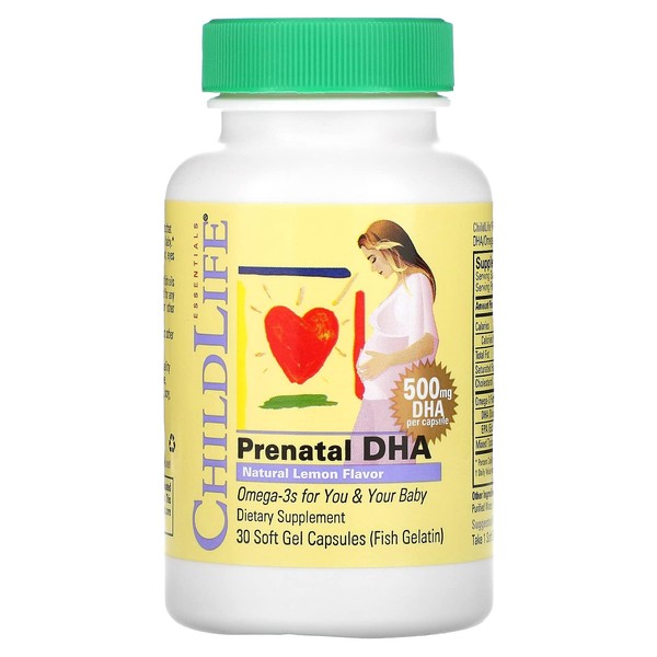 Child Life Prenatal DHA Soft Gels, Lemon Flavor, 30 Count