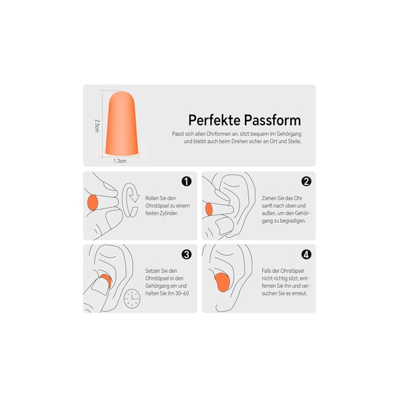 SURFOU Ear Plugs for Sleep 60 Pairs, 38dB Noise Reduction,