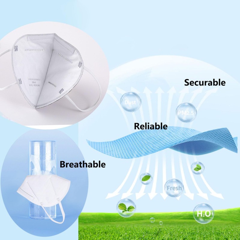 KN95 Face Mask 50 PCS, Individually Wrapped, 5 Ply Pink