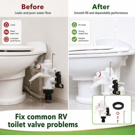 RV Toilet Water Valve Replacement Kit for Aqua Magic V – Compatible 31705 Repair Part for High & Low Models