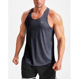 NELEUS Men's Workout Running Tank Top Sleeveless Gym Athletic Shirts Pack of 3,5081 Dark Grey/Light Grey/Navy Blue,XL
