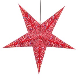 Guru-Shop Foldable Advent Luminous Paper Star, Christmas Star Nemesis, Star Window Decoration, 5 Tips