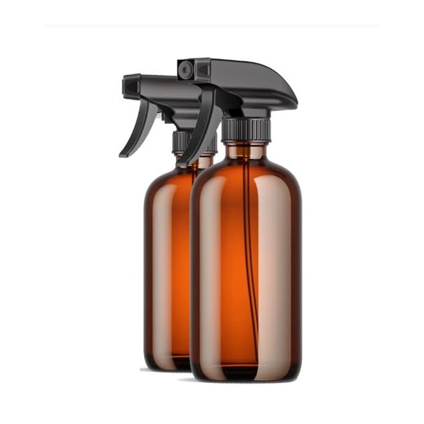 Supercenter Glass Spray Bottles, Amber Glass Spray Bottles, 16oz, Adjustable