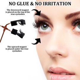 Magnetic Lashes Wimpern Magnetisch Magnet Wimpern Ohne Eyeliner Magnetic Eyelashes mit Pinzette und Aufbewahrungskiste,Einfach zu Tragen Wiederverwendbar Ohne Klebstoff
