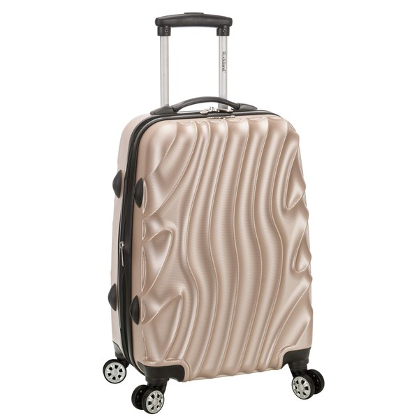 Rockland Melbourne Hardside Expandable Spinner Wheel Luggage, Gold Wave, Carry-On
