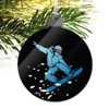 Snowboarder on Black Acrylic Christmas Tree Holiday Ornament