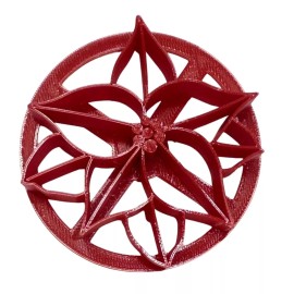 AJT MINI SIZE POINSETTIA CONCHA COOKIE CUTTER MEXICAN SWEET BREAD STAMP USA PR4894