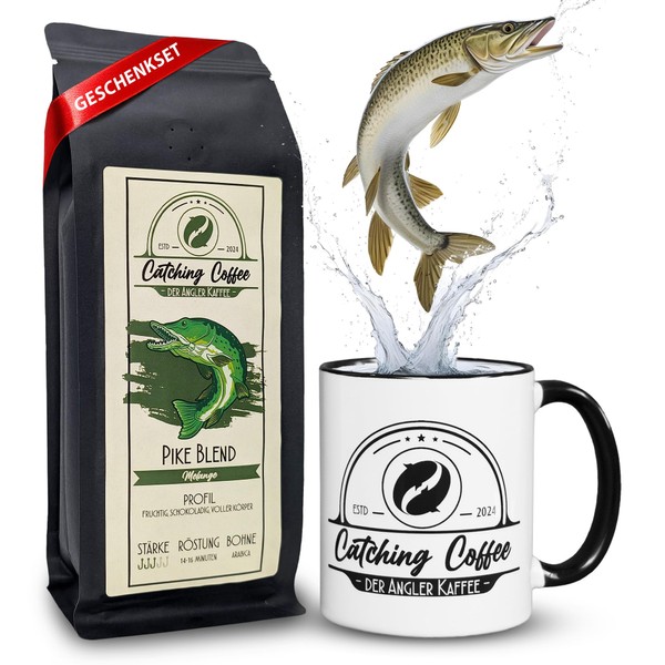 Catching Coffee - Angler Kaffee Geschenkset mit Tasse - 250g