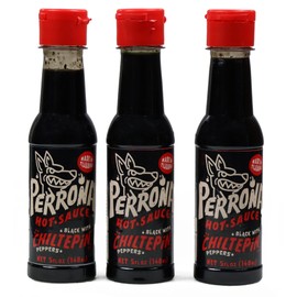 La Perrona Negra Seafood Hot Sauce 5 Ounce Bottle | Black Marisco Salsa Picante | Extra Spicy | Handmade | 3 Pack