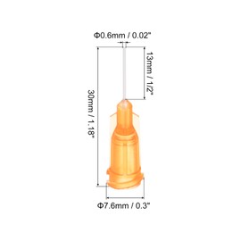 sourcing map 50 Pcs 27G Plastic Dispensing Needles, 1/2" PP Glue Needle Tube Blunt Luer Lock Tips with PP Flexible Needle for Liquid Glue Gun, Orange