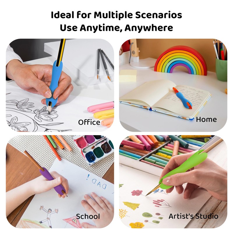 3 Pack Silicone Pencil Grips for Kids & Adults, Ergonomic