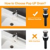 TIORIY Vessel Sink Drain Without Overflow, Plastic Bathroom Pop up