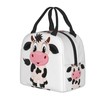 JIMOWANG Cute Cartoon Milk Cow Portable Lunch Bag Compact Tote