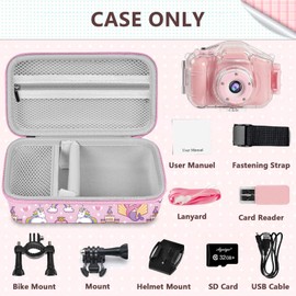 Leayjeen Kids Instant Print Camera Case Compatible with Amzelas/GGIE/CKATE/Gabrella/YKSLEMON and Kids Camera Print Paper, Birthday Gift Toys for Boys and Girls (Case Only) Pink Unicorn