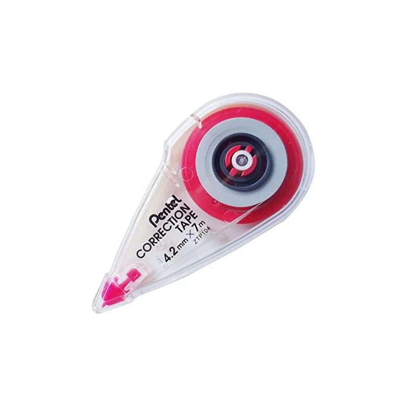 Pentel Cinta Correctora, Compacta, 7 m x 4.2 mm, Blanca,