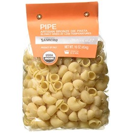 Compagnia Sanremo Italian Organic Pipe Pasta - 100% Durum Wheat Semolina Pipe - 16 Ounce (Pack Of 4) - Product Of Italy