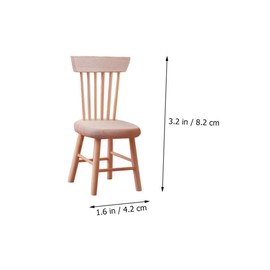 Totority 6 Pcs Dollhouse Chair Wood Back-Rest Chair Tiny House Furniture Life Scene Chair Fairy Garden Chairs Miniature Chairs for Dollhouse Chairs 1/12 Scale Vintage Wooden Dining Chair