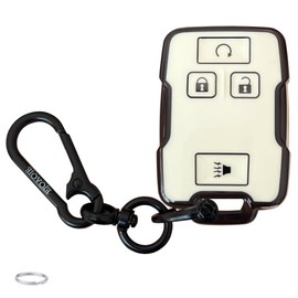 EJOAOJE Smart Key Protective Shell for Chevy Key Fob Cover with Keychain Fits for GMC Chevy Colorado Silverado Suburban Tahoe Silverado Remote Key Vehicle Accessories