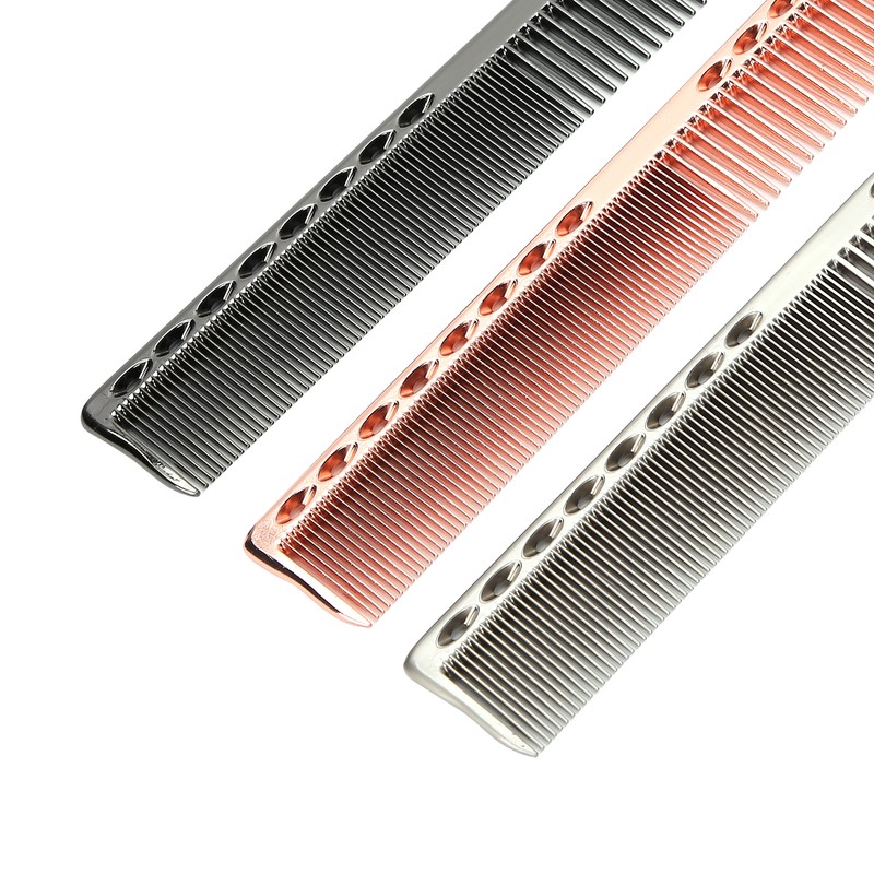 3pcs Space Aluminum Comb Set AntiStatic Wide Fine Tooth Hair
