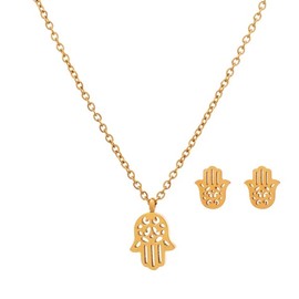 Medisei Dalee Set Earrings & Necklace – Hamsa Hand