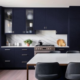 Jeweluck Navy Peel and Stick Wallpaper Navy Wallpaper 15.7inchx393.7inch Dark Blue Contact Paper Peel and Stick Matte Solid Removable Self-Adhesive Wall Paper for Cabinets Bedroom Decorative Vinyl