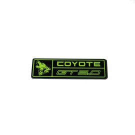 coyotebadgeshop 2015-2023 Ford Mustang GT - Coyote Dash Plaque Emblem -Lime - Perfect Fit
