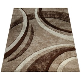 Paco Home Area Rug Modern Abstract Pattern Brown Beige Cream, Size: 2'8" x 9'10"