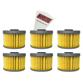 Cyclemax Six Pack compatible with Honda Oil Filter 15412-HM5-A10 Contains Six Filters and a Funnel