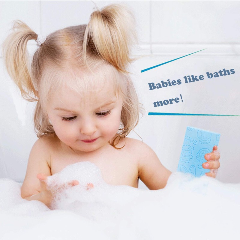 2PCS Exfoliating Bath Sponge, Body Shower Sponge Spa Scrub Soft