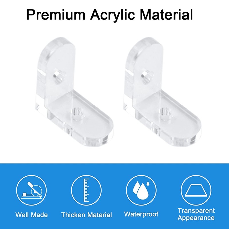 INCREWAY L Brackets, 20Pcs Clear Acrylic Corner Bracket 90 Degree