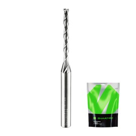 SHARPRO Extra Long 1/8 Router Bit 1/4 Shank, Spiral Upcut Router Bits 1/4 Inch Shank 1/8 Inch Cutting Dia. 1-1/4'' CL. 3'' OVL. Carbide CNC Router Bit, Ideal for Wood Inlay, Plunge Plastic