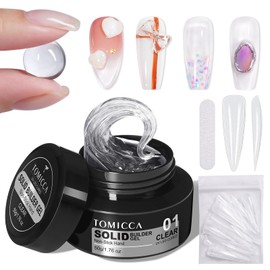 TOMICCA Hard Gel 3D Gel Nail Art Solid Builder Gel for Nails 50g 3D Nail Gel Sculpting Gel for Nail Art Non Sticky Hand Hard Gel Carving Gel Nail Glue Extension Gel Clear