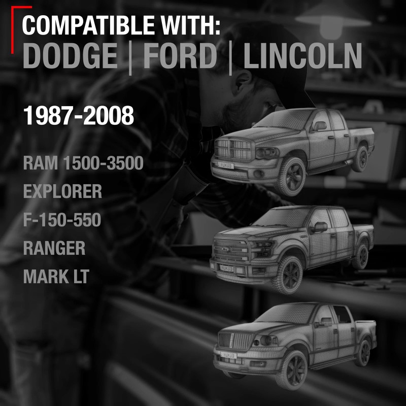 T1A Tailgate Hinge Kit for Dodge Ram - 4-Piece Set,