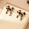 Boho Leopard Bow Earrings for Women Leopard Bowknot Statement Earrings