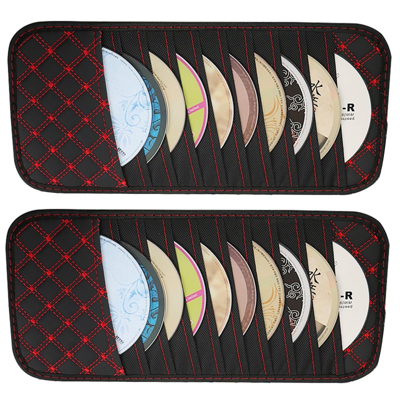 2PCS Car CD Holder Storage Case, Car/Truck/SUV Sun Visor Organizer,
