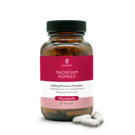 pureSGP Magnesium Complex - 400 mg Pure Premium Magnesium Made from 4 High-Quality Magnesium Forms. High Bioavailability. Laboratory Tested, High Dosage. Vegan