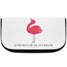 Mr. & Mrs. Panda Flamingo Proud Cosmetic Bag, White, Hand Drawn
