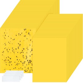 Qualirey 500 Pcs 6 x 8 Inch Yellow Sticky Traps for Plant Double Sided Sticky Trap with Twist Ties Fly Traps for Fruit Insect Fungus Bugs Indoor Outdoor