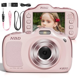 NBD 64MP Digital Camera with 4K Vlogging Capability, Plug & Play USB Transfer, 16x Zoom Ultra-Lightweight 120g, 2.8" IPS Screen 16 Filters Supports 256GB Vlogging Camera for Beginners (Pink)