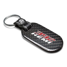 iPick Image Made for 392 HEMI 100% Real Black Carbon Fiber Tag Style Key Chain for Dodge Jeep RAM Chrysler