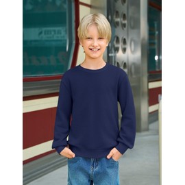 Haloumoning Boys Crewneck Pullover Sweatshirts Kids Youth Casual Long Sleeve Shirts 5-14 Years Navy