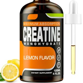 Creatine Monohydrate, Liquid Creatine for Muscle Mass, Strength, Glute, Booty & Endurance - Creatine for Women and Men with Hydrolyzed Collagen & Trehalose - 120 ml Creatine HCl (Lemon Flavor)