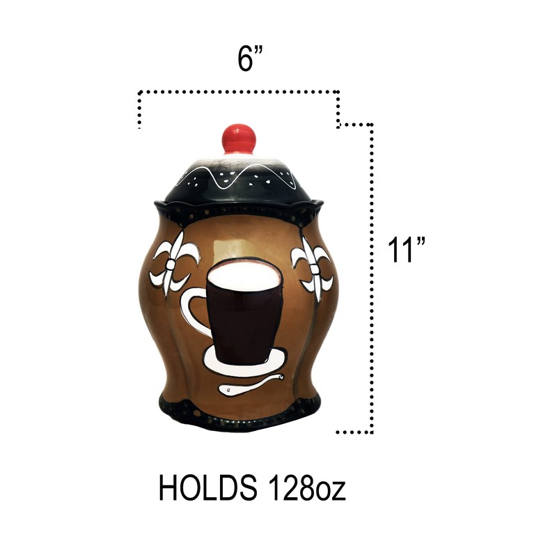 ACK Tuscany Hand Painted Fleur De Lis Coffee Design Collection