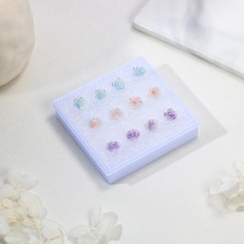 AoedeJ Plastic Earrings for School Hypoallergenic Plastic Earrings for Women Plastic Studs Earrings Colourful Plastic Earrings for Girls (Flower-1)