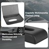 PU Leather Car Napkin Box Universal Hanging Black Auto Tissue